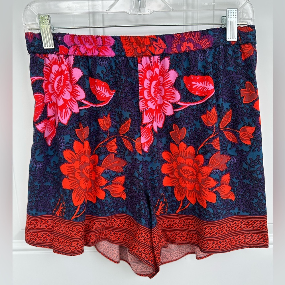 Anthropologie Ettitwa Boho Floral High Rise Pocketed Small Shorts